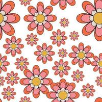 Cool Abstract Groovy Flower Pattern Y2k Style. Trendy Funky Backgrounds vector