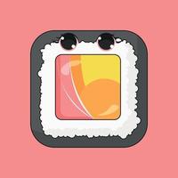 Cute funny sushi roll character vector