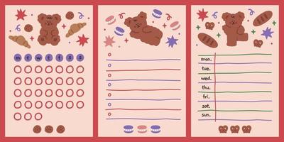 Set of cute children memo scrapbook and notes templates vector