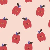 Cute hand drawn apple seamless pattern vector