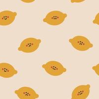 Cute hand drawn lemon seamless pattern vector