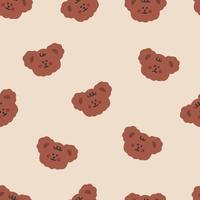 Cute hand drawn bear seamless pattern vector