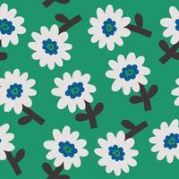 Cute hand drawn flowers seamless pattern vector