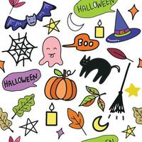 Cute halloween night seamless pattern vector