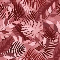 Beautiful red and pink leaf frame seamless pattern vector