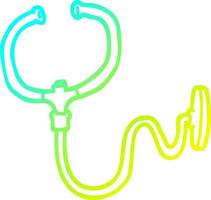 cold gradient line drawing cartoon stethoscope vector