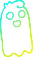 cold gradient line drawing cartoon ghost vector