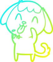 cold gradient line drawing rude dog cartoon vector