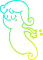 cold gradient line drawing cartoon ghost vector