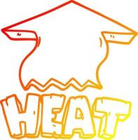 símbolo de calor de dibujos animados de dibujo lineal de gradiente cálido vector