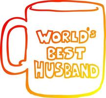 warm gradient line drawing worlds best husband mug vector