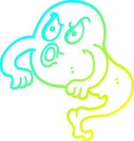 cold gradient line drawing cartoon angry ghost vector