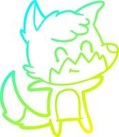 cold gradient line drawing cartoon friendly fox vector