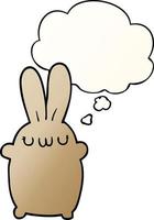 cartoon rabbit and thought bubble in smooth gradient style vector