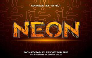 noen 3d text with cyber theme. orange typography template for modern tittle