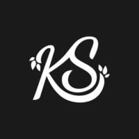 letter KS with a leaf logo. good for any business related to nature things. vector