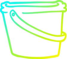 cold gradient line drawing cartoon bucket vector