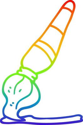 rainbow gradient line drawing cartoon art paint brush