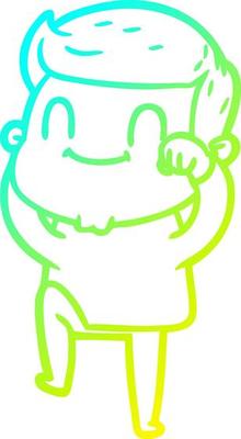 cold gradient line drawing cartoon friendly man