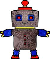 quirky hand drawn cartoon robot vector