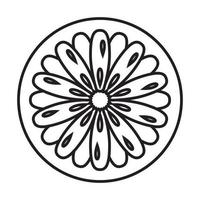 Line art icon sliced of pomelo or grapefruit for apps and websites vector