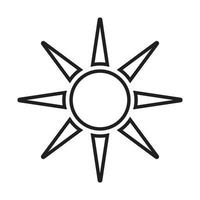 Sunny sun line art icon for apps and websites vector