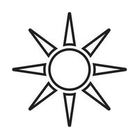 icono de arte de línea de sol soleado para aplicaciones y sitios web vector