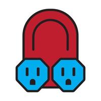 Nema 5-15 power outlet flat color icon for apps or websites vector