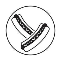 Hot Dog sausage or hotdog circled flat vector icon for apps and websites