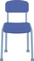 Blue empty chair semi flat color vector object. Editable figure. Full sized item on white. Office and home furniture simple cartoon style illustration for web graphic design and animation