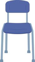 Blue empty chair semi flat color vector object. Editable figure. Full sized item on white. Office and home furniture simple cartoon style illustration for web graphic design and animation