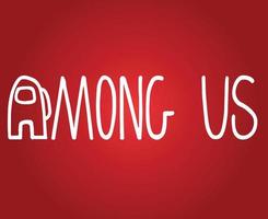 Among us Vector Art Game with white text on red gradient background