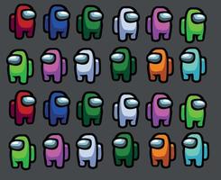 Among Us Game multiplayer online game multicolor characters vector