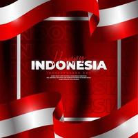 17 de agosto, diseño del día de la independencia de Indonesia, adecuado para carteles, pancartas, publicaciones en redes sociales vector