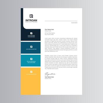 Clean and Corporate Letterhead Template vector