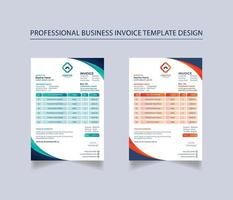 Professional business invoice template design vector