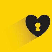 heart with keyhole on yellow background vector illustration