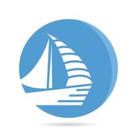 sailing boat icon in circle button illustration vector