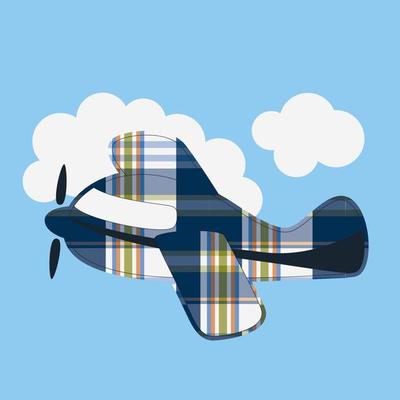 Plane in checkered pattern icon