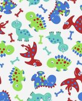 Baby dinosaurs repeat seamless pattern vector