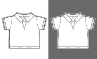 Kids shirt garment template fashion sketch vector