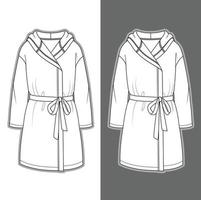 Lounge robe sketch fashion illustration vector