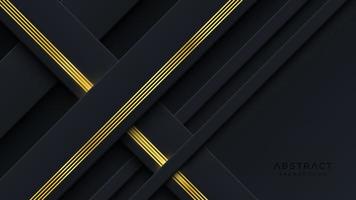 Abstract dark background with diagonal golden lines vector