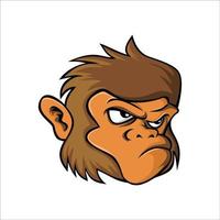 monkey head logo template. wild animal sign and symbol. ape character vector illustration for your business.
