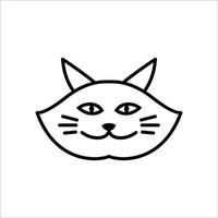 line cat head logo template. pussy sign and symbol. vector illustration