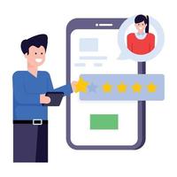 A trendy flat illustration of customer reviews vector