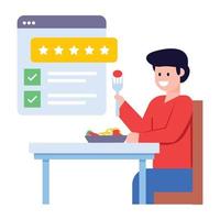 A trendy flat illustration of customer reviews vector