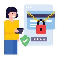 An illustration of secure payment flat design vector