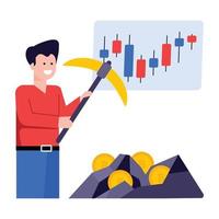 Trendy flat vector of financial analytics