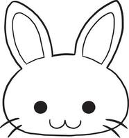 rabbit doodle cartoon kawaii anime cute coloring page vector